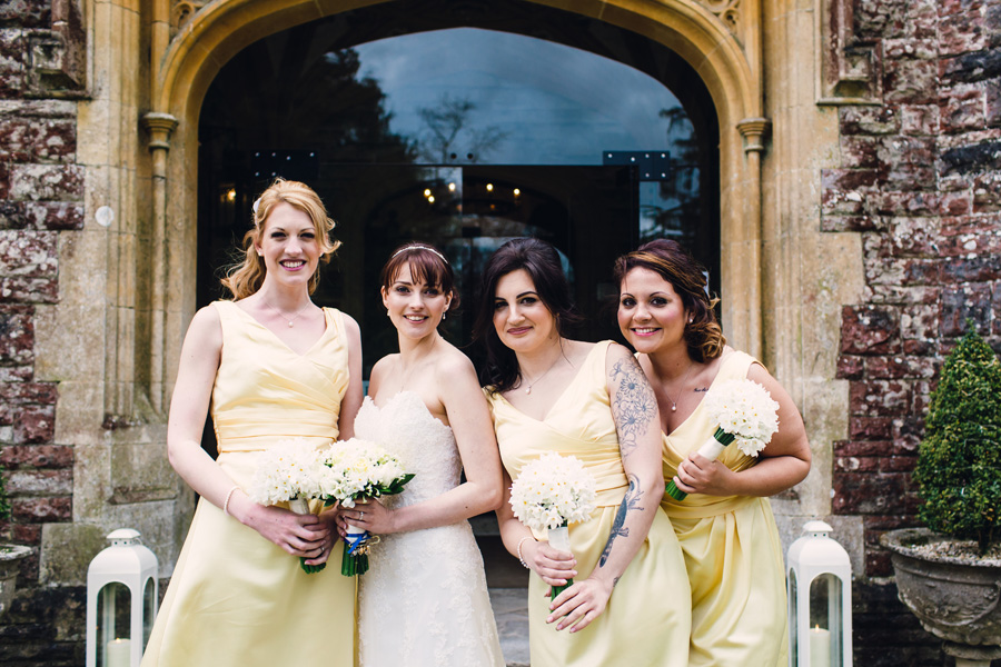 bridesmaids in yellow