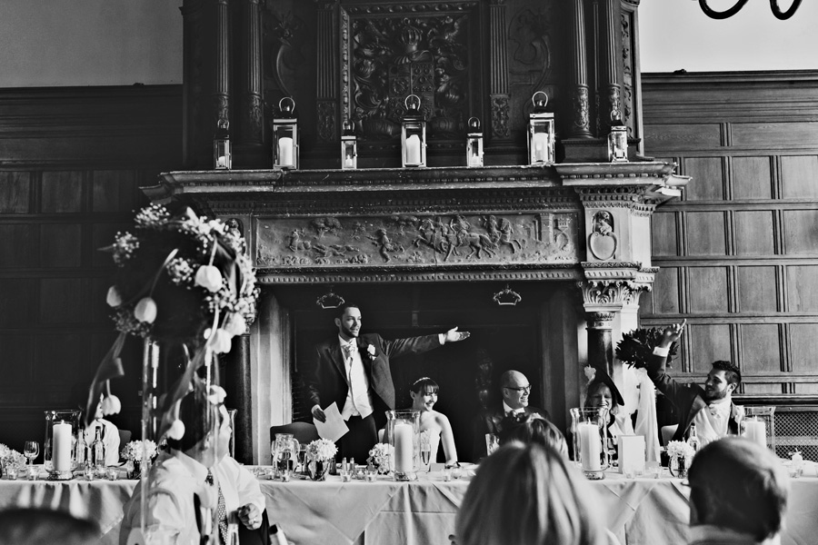 a groom delivers his wedding speech