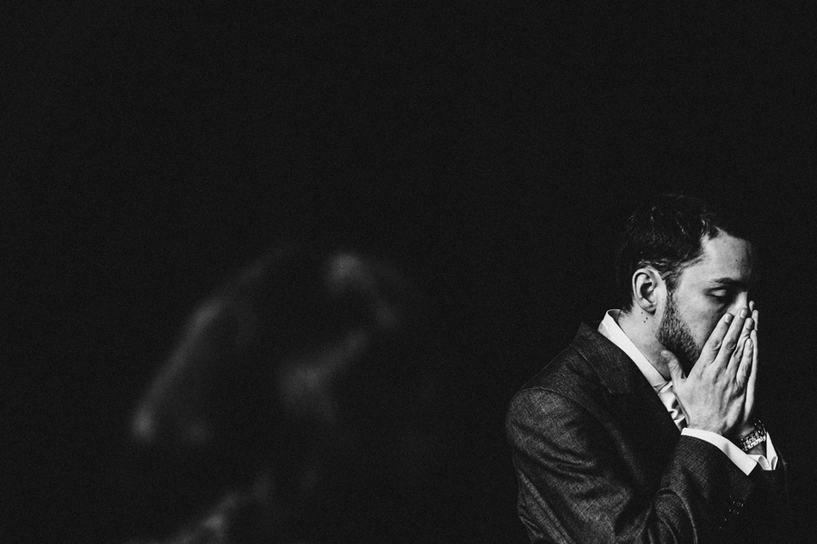 a photograph of the nervous groom