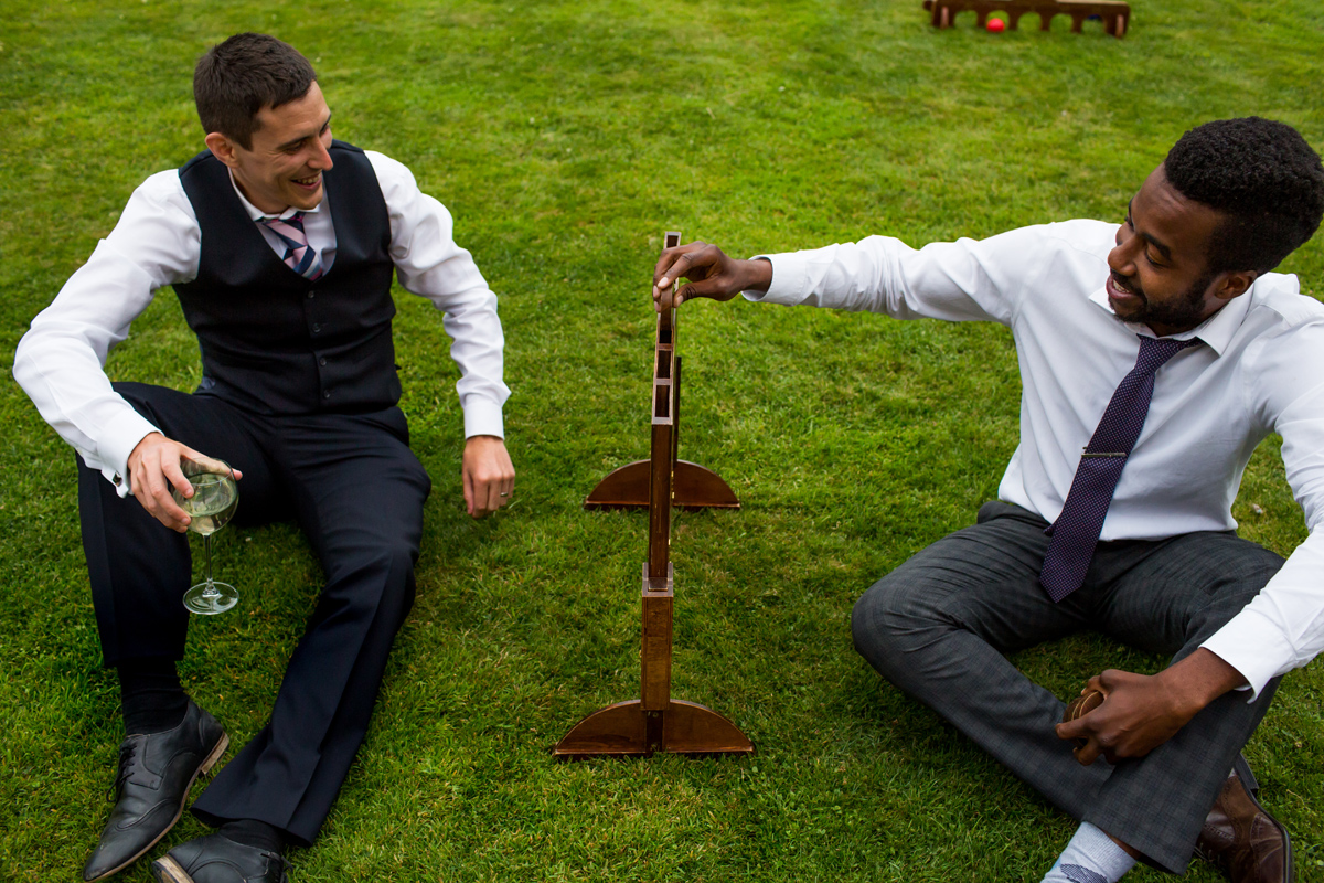 wedding games on the lawn at kelmarsh hall