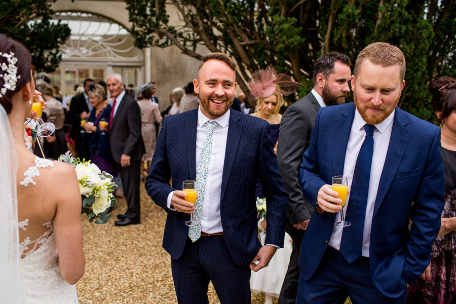 Happy wedding guests