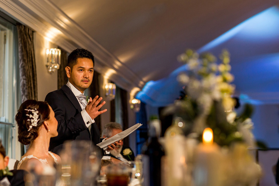 A Groom giving his wedding speech