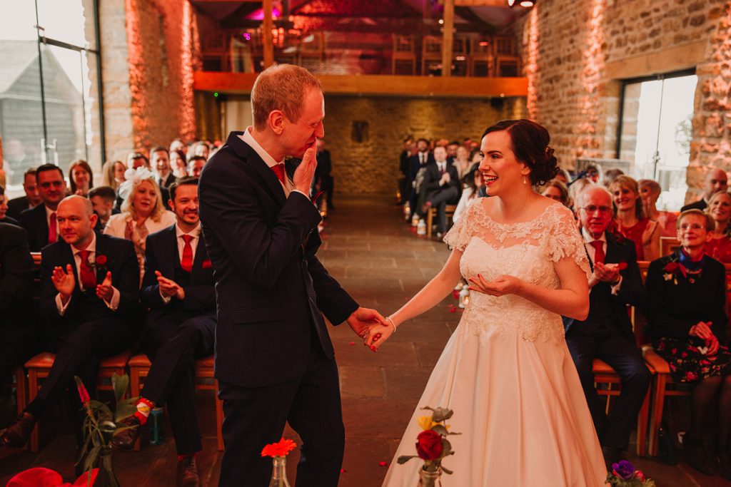 a fun wedding photograph