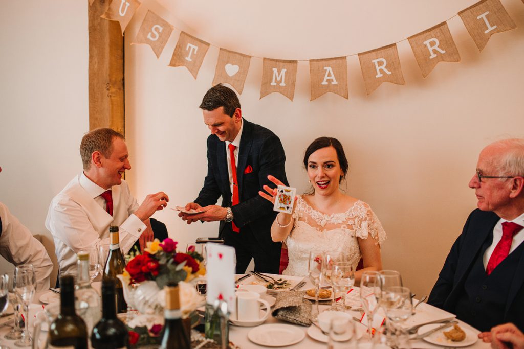 a magician at a wedding