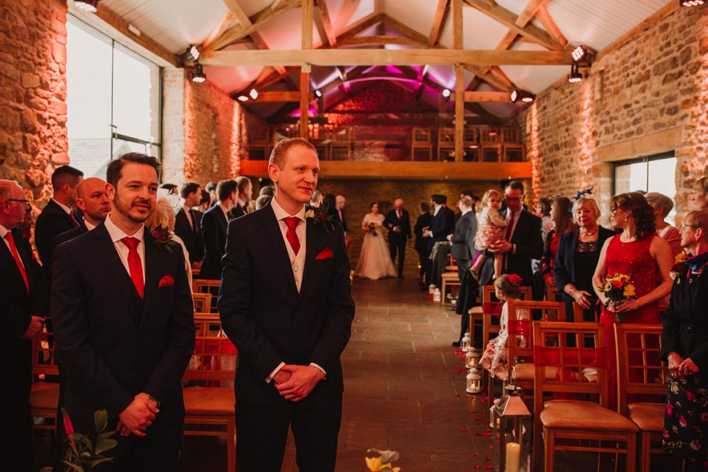 a colour photograph of a groom