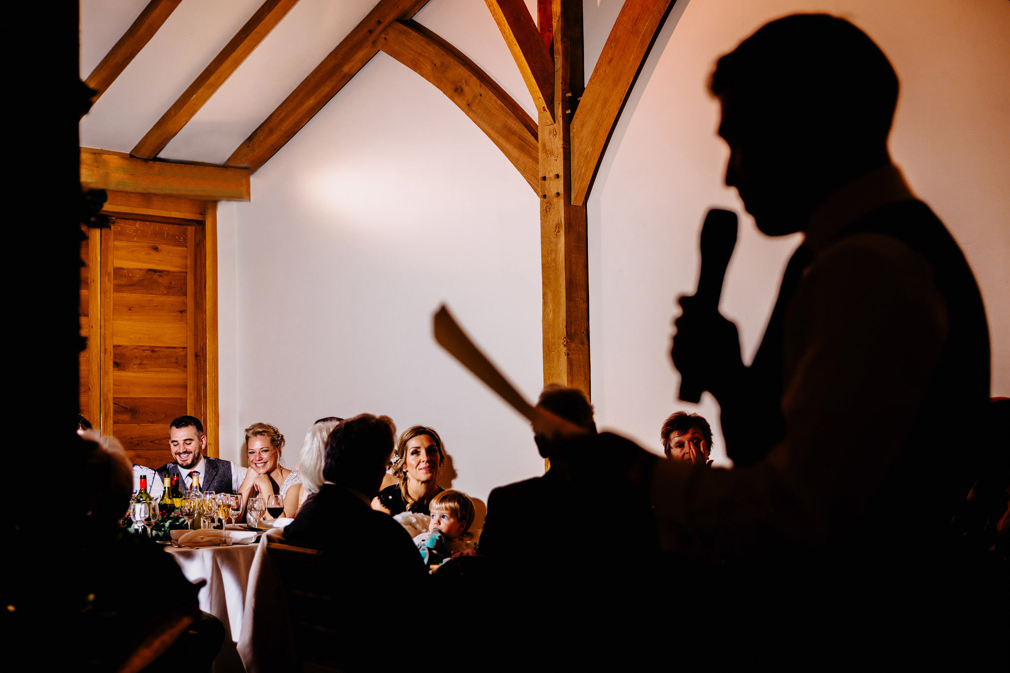 a photograph of a wedding speech