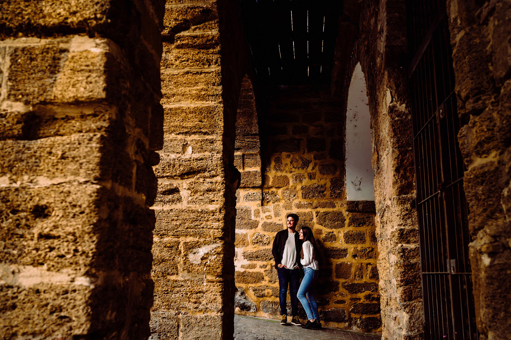 a happy couple on their engagement shoot