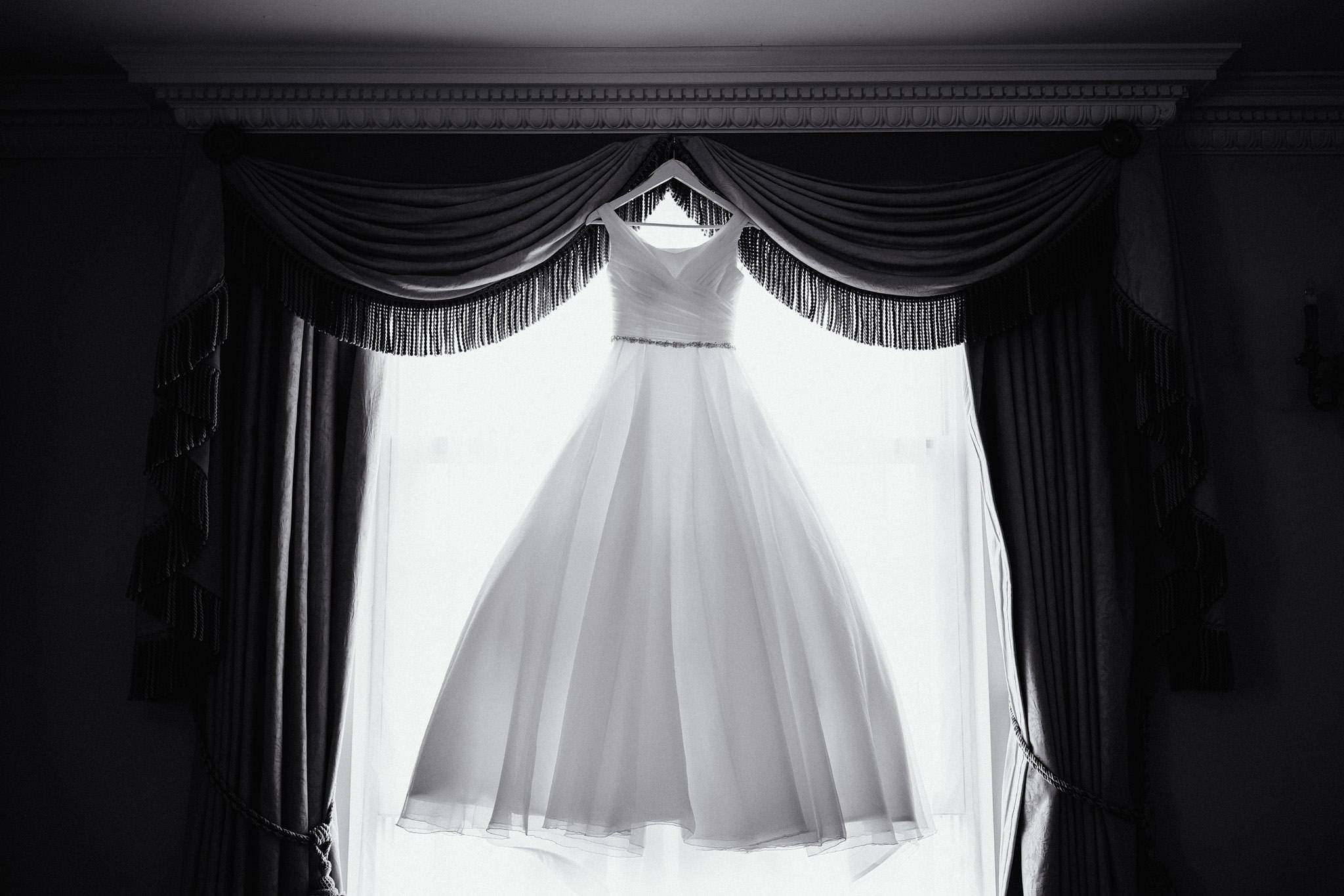 a black and white images of a wedding dress