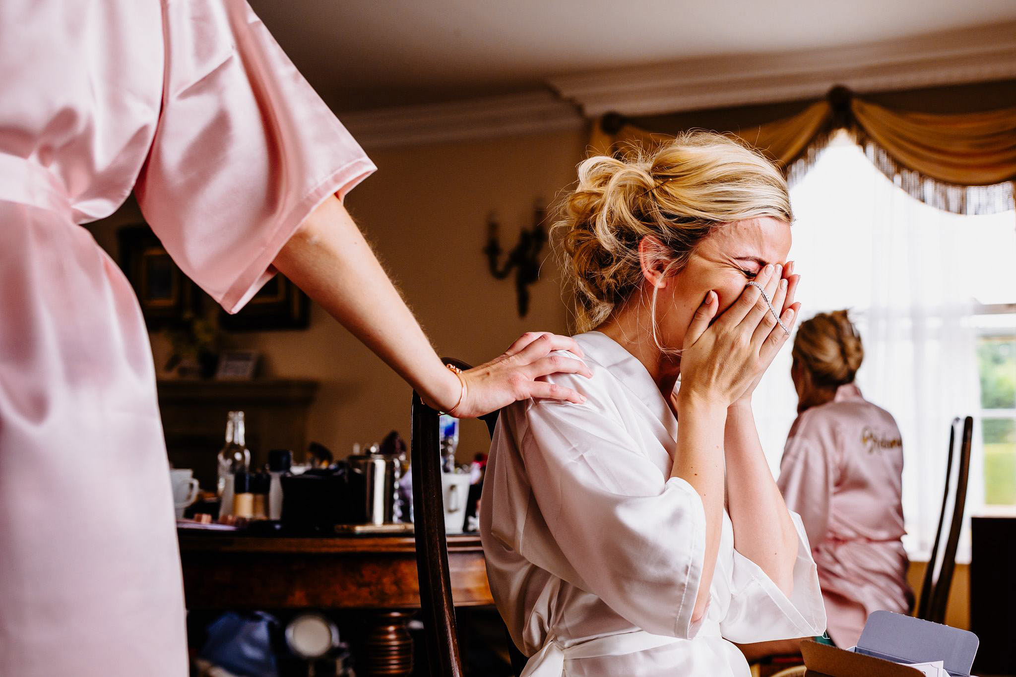 a bride receiving a wedding gift