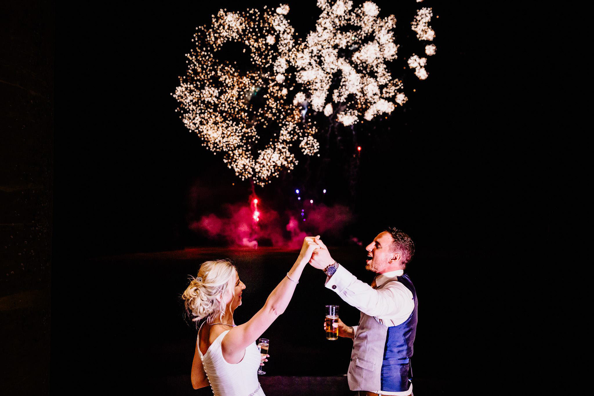 fireworks at a wedding