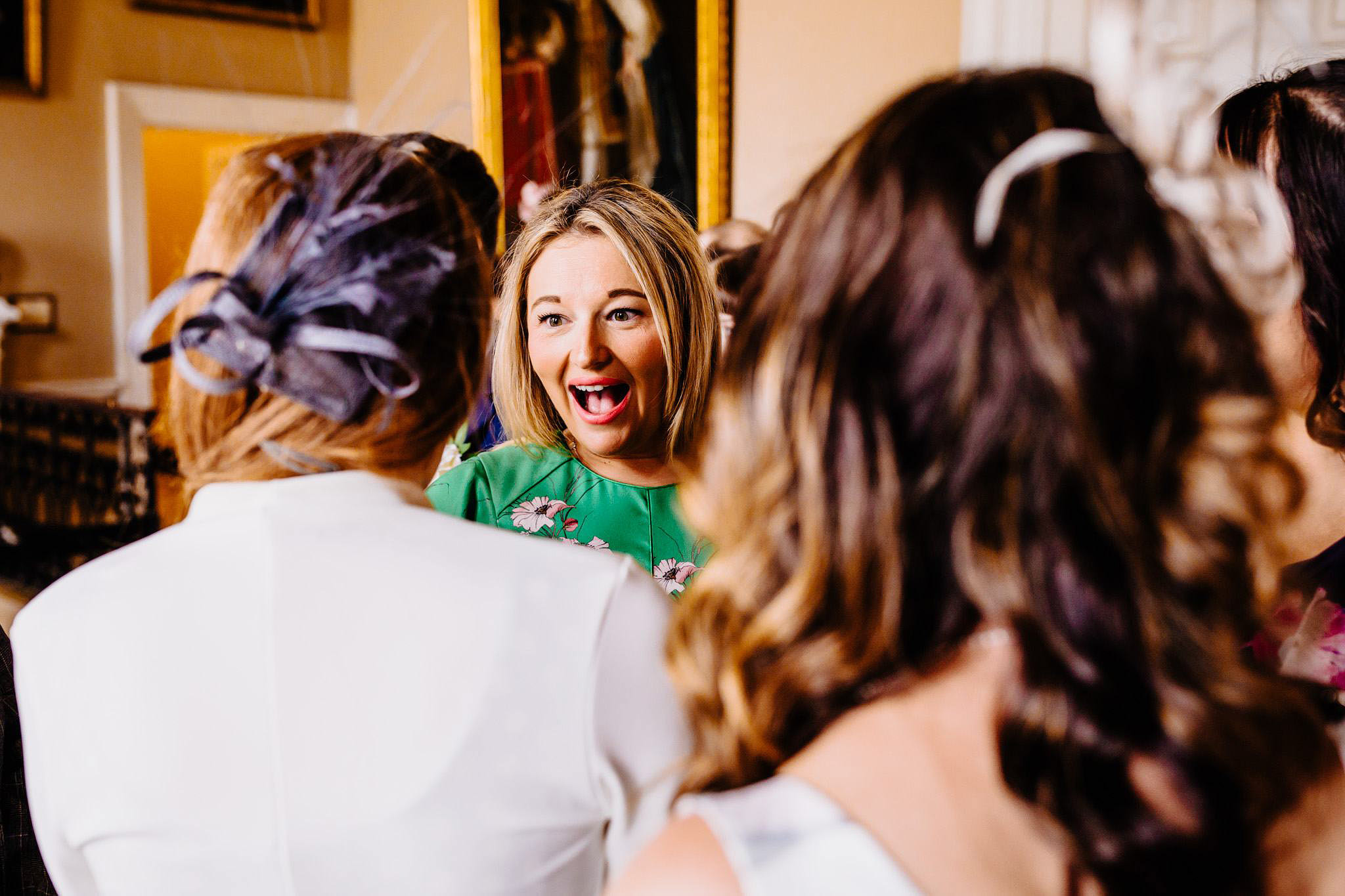 excited wedding guests