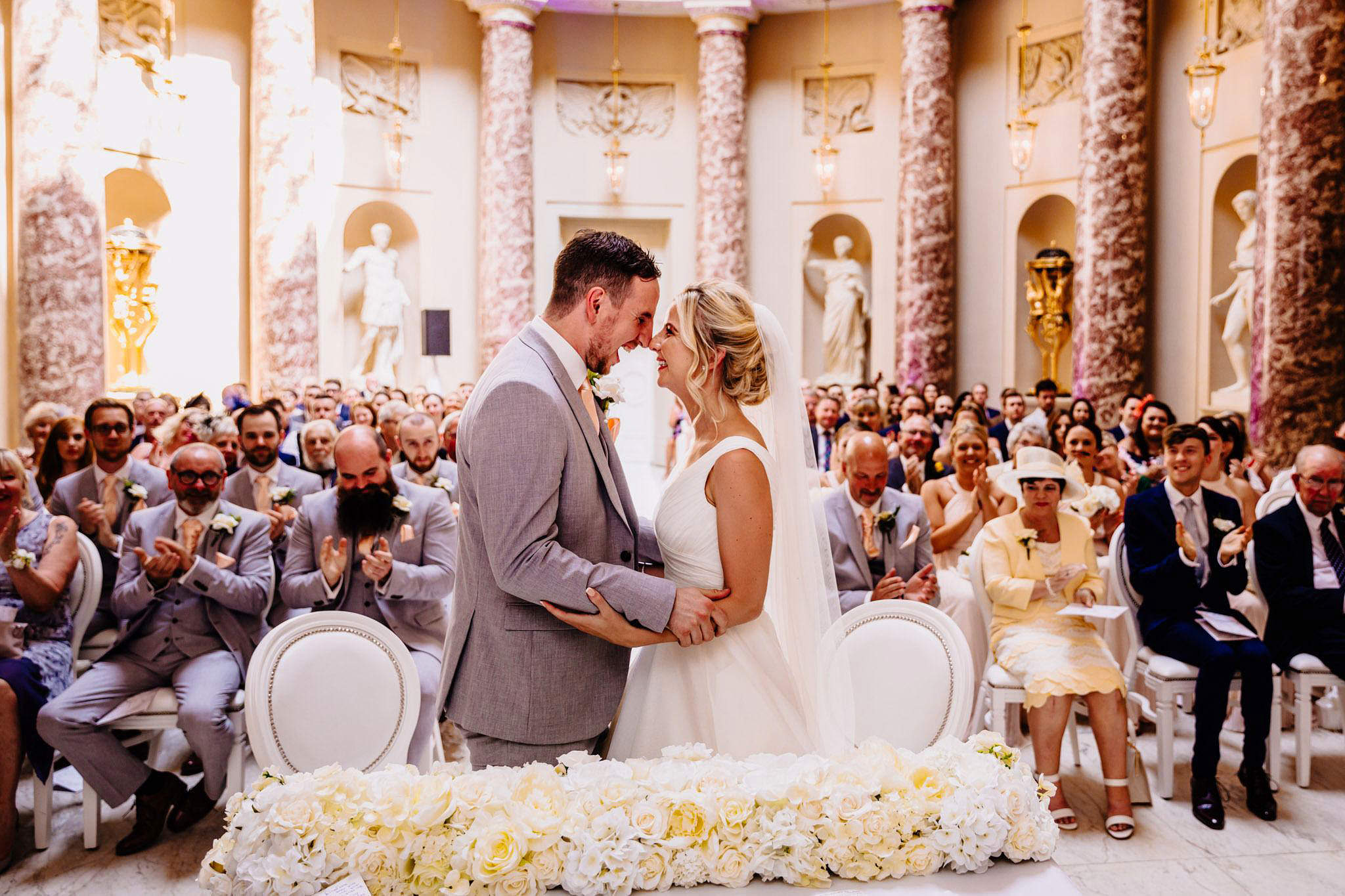 a bride and groom realise they are now married