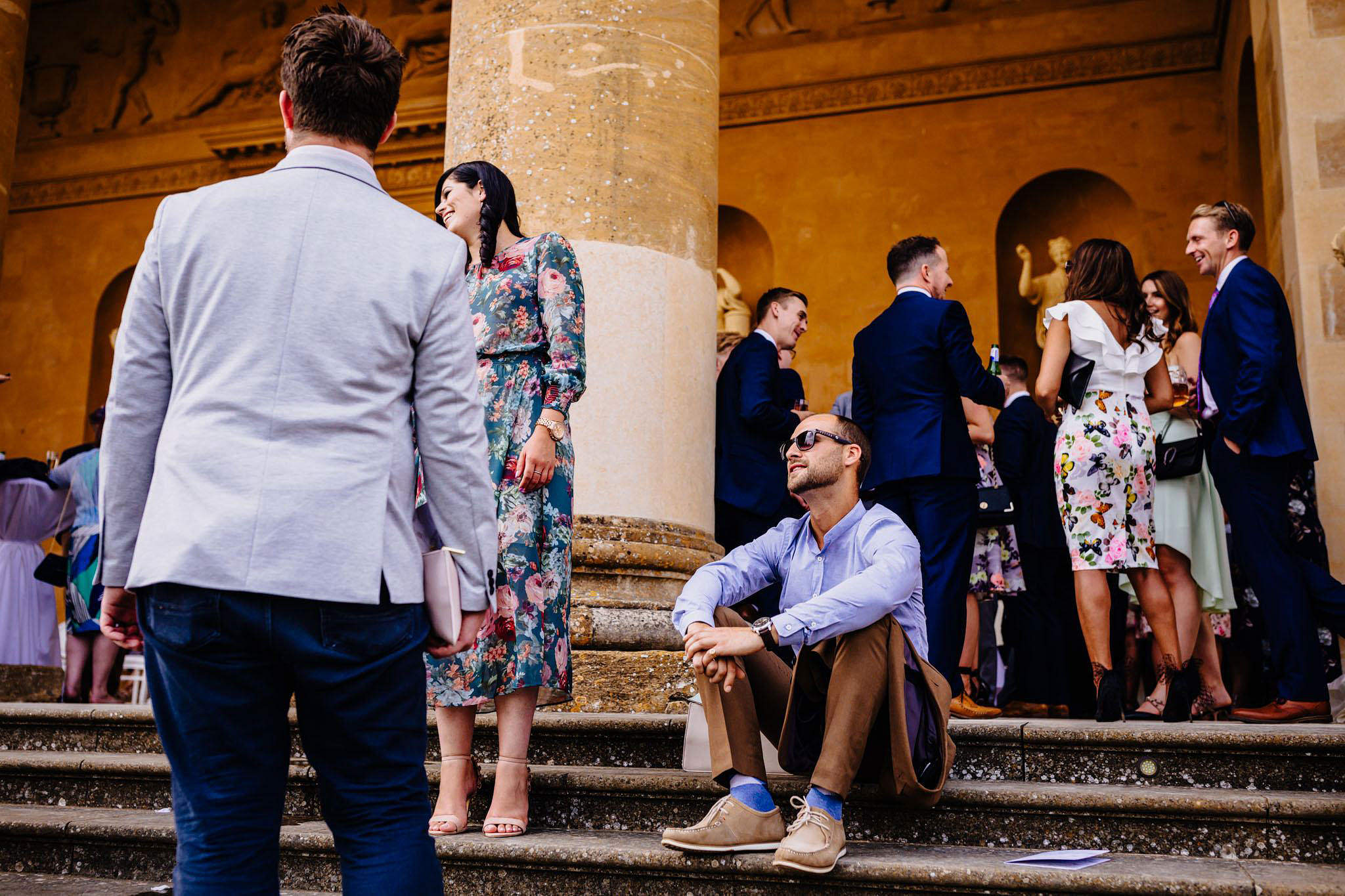 wedding guests relaxing