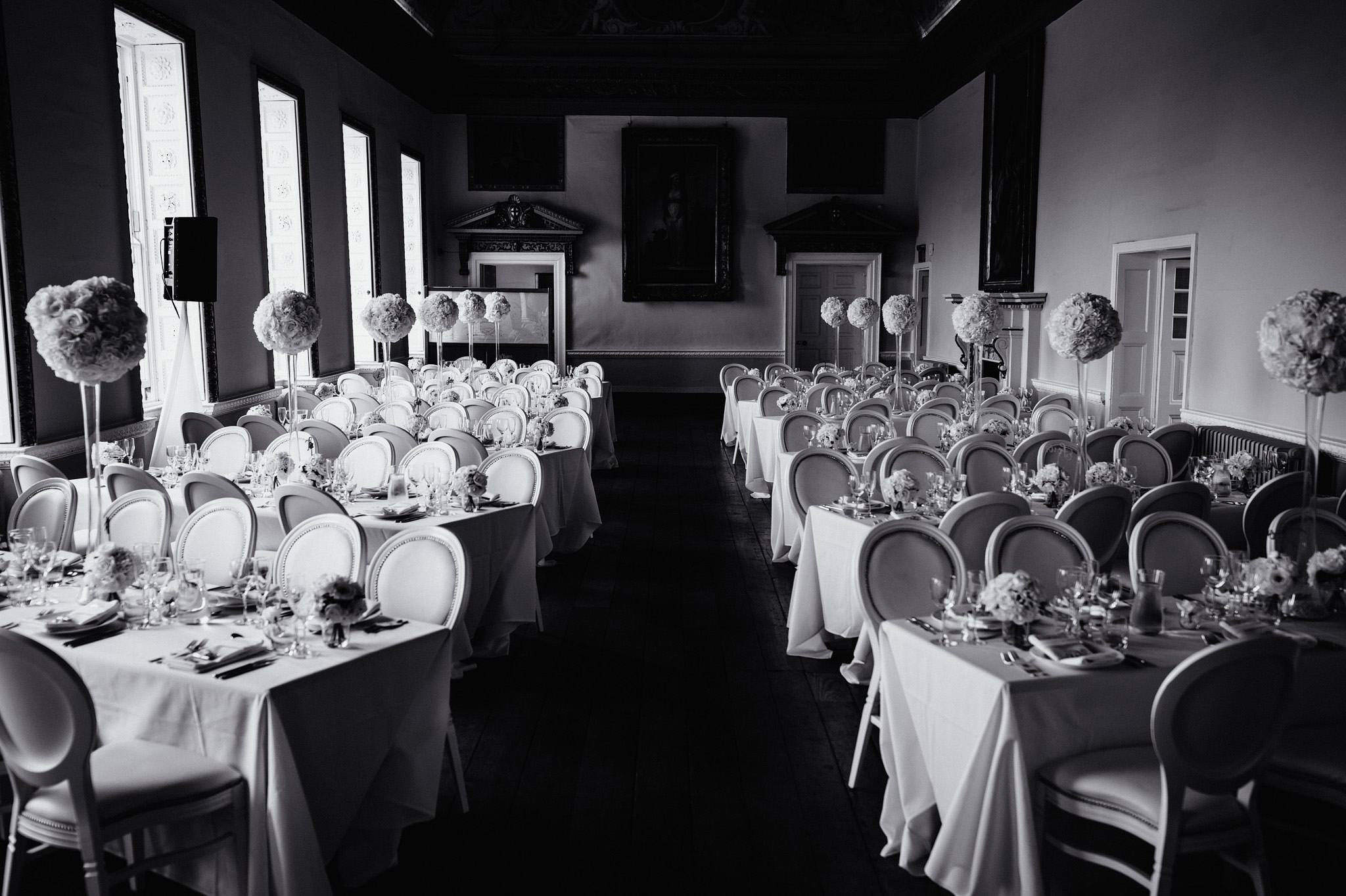 the wedding breakfast room at Stowe House