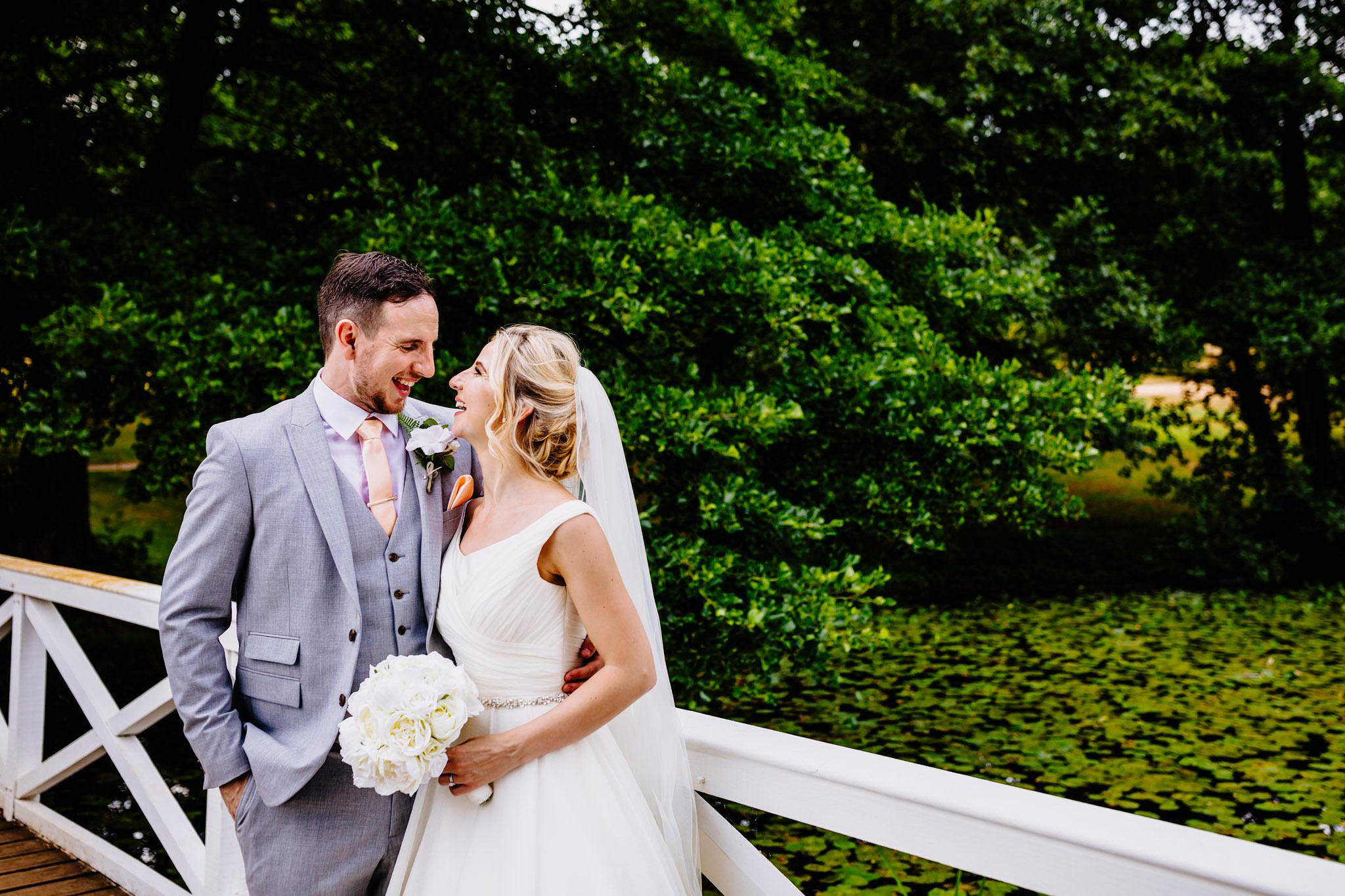 laughter between a newly married couple