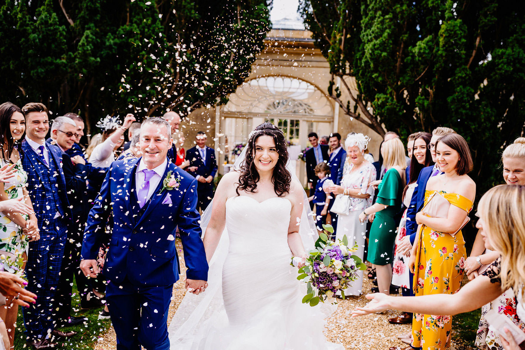 confetti at a wedding