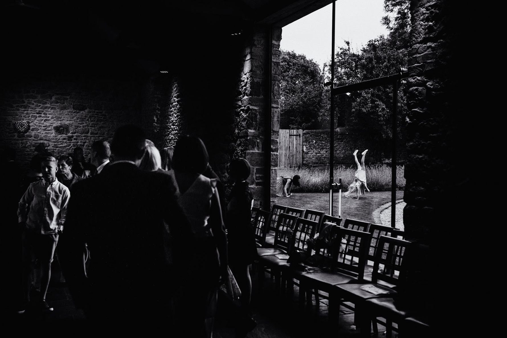 children playing at a wedding