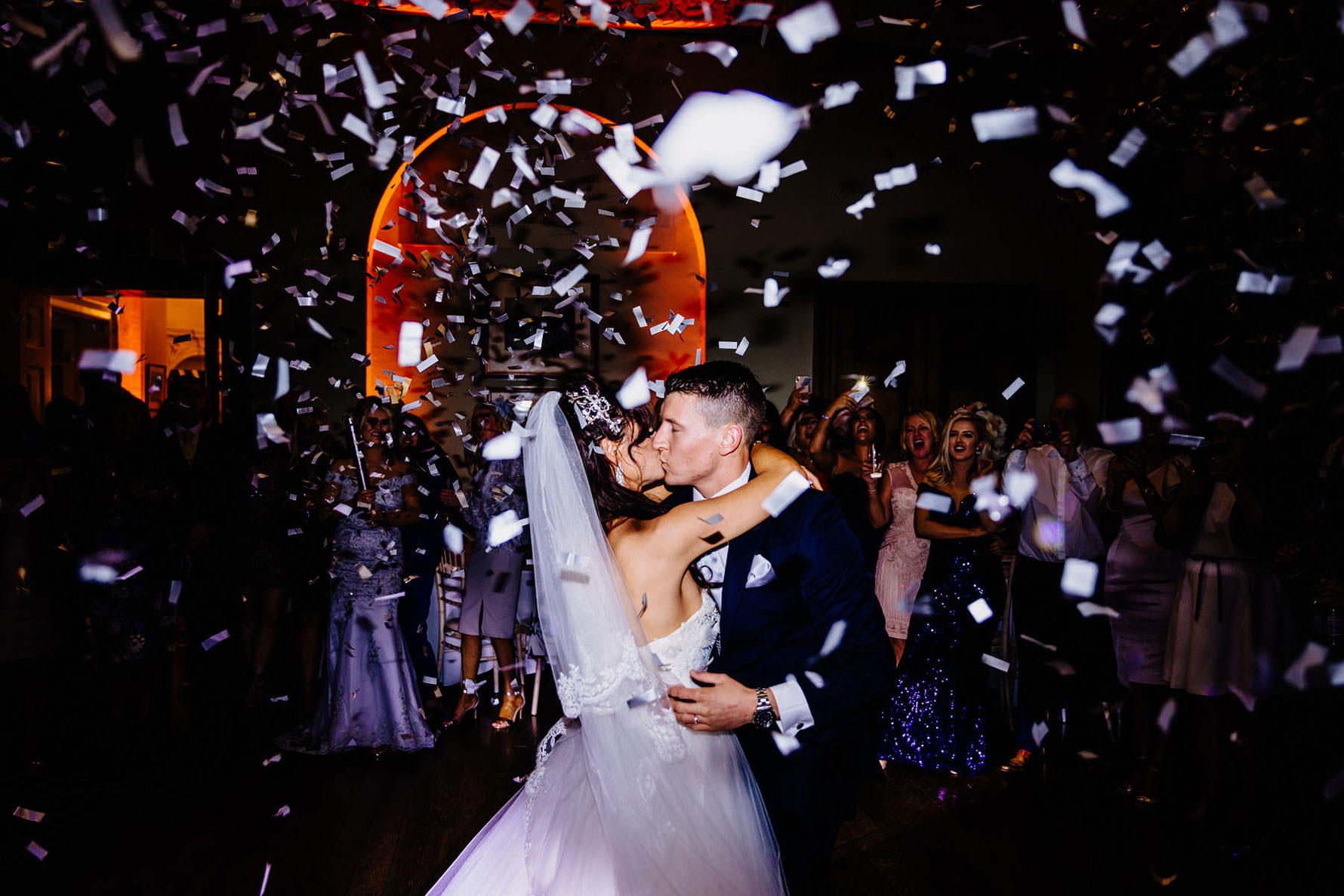 confetti canon during a first dance