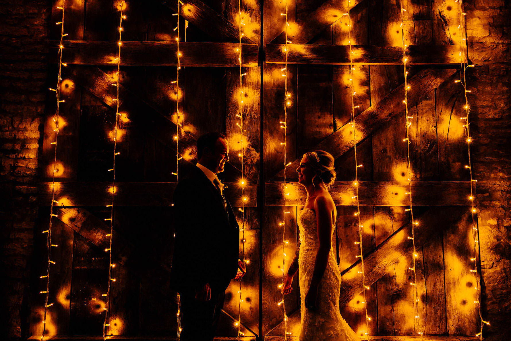 wedding photography with fairy lights