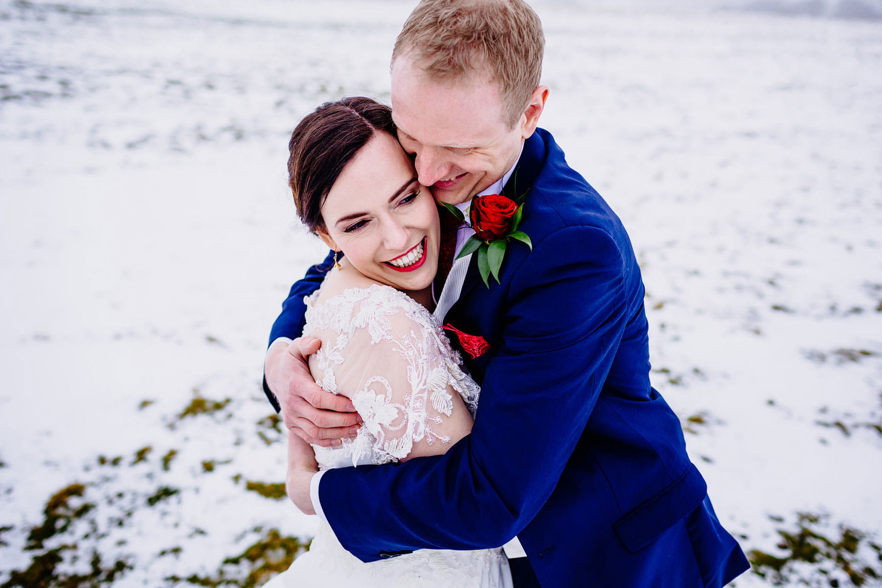 a snowy wedding at Dodford manor