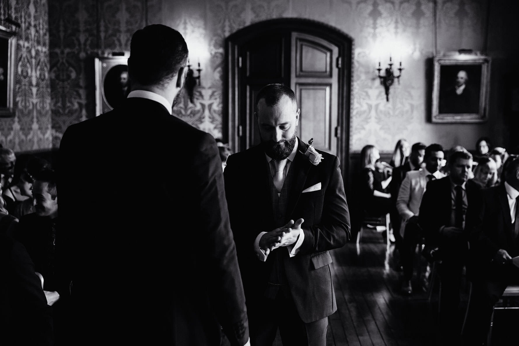 a nervous groom before getting married