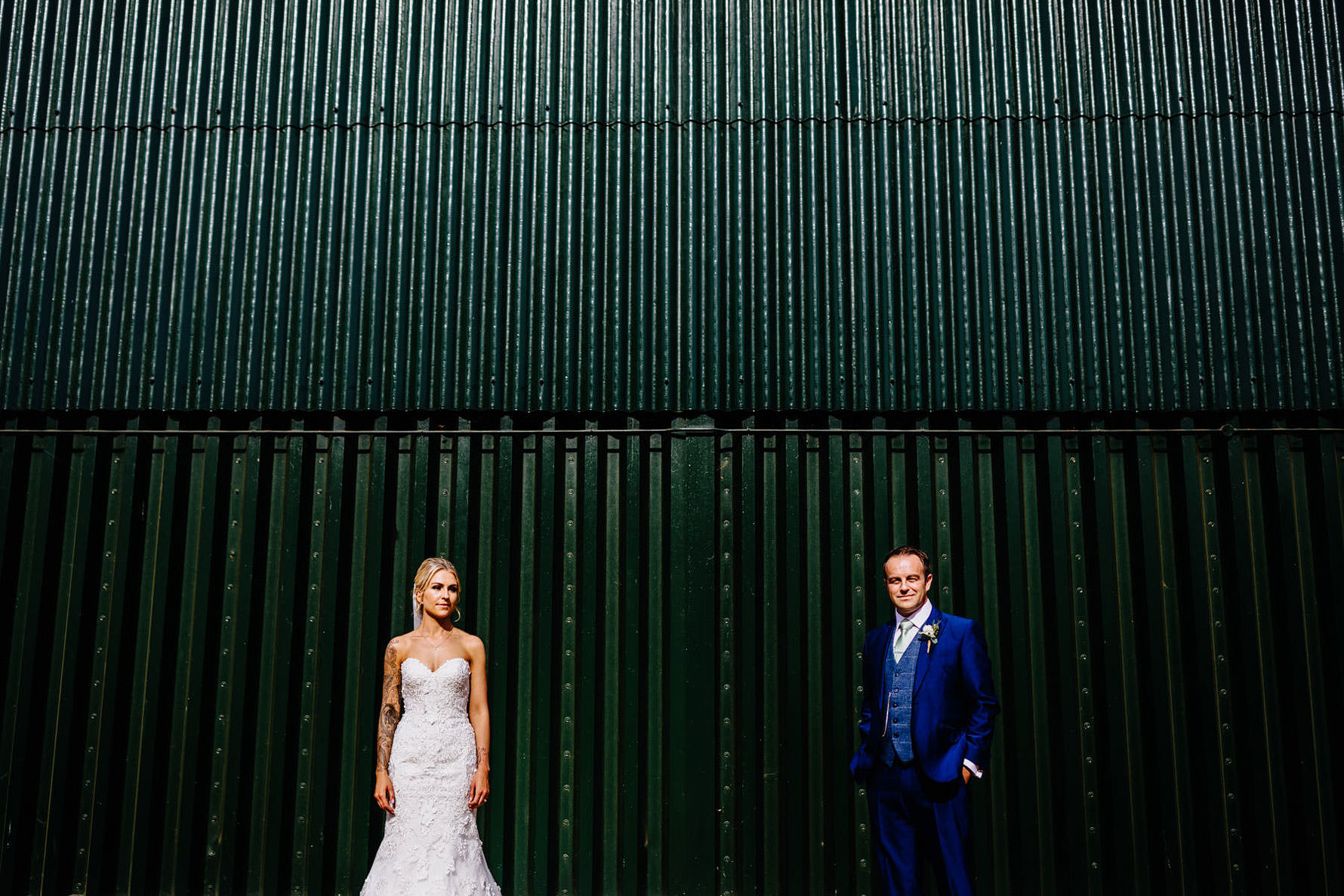 a cool photo of a bride and groom