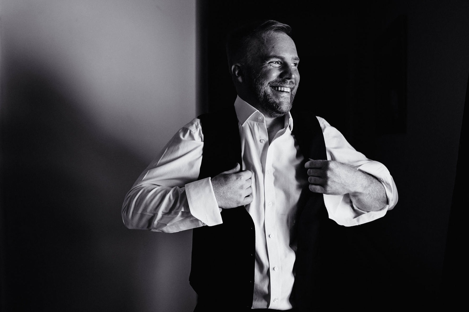 a groom preparing for his wedding