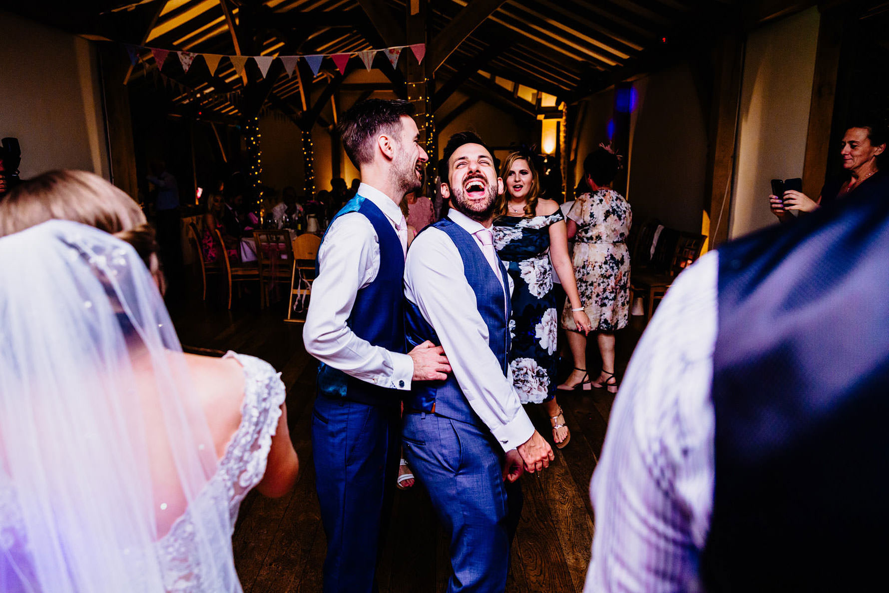 guests dancing at a wedding