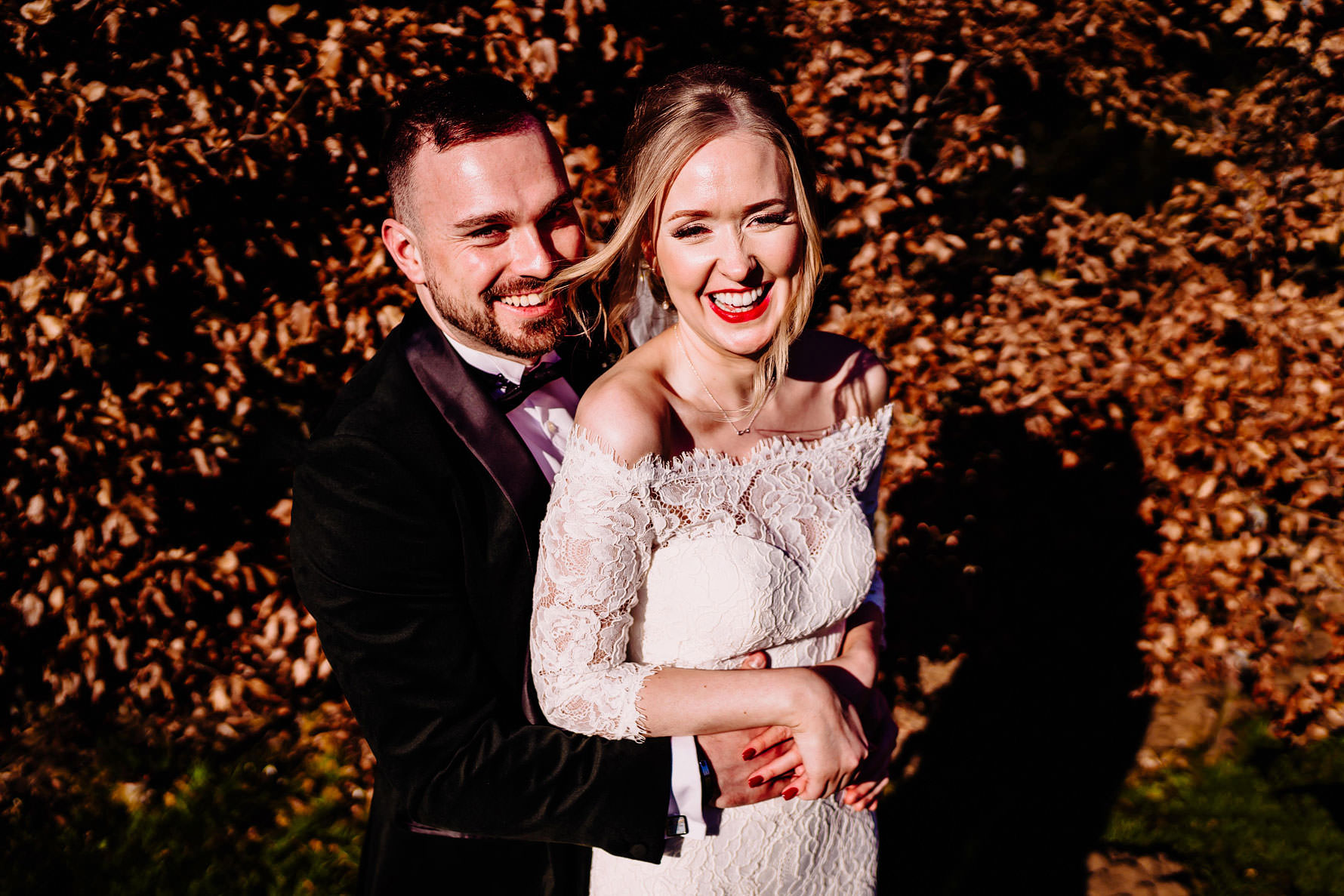 a colourful image of a bride and groom taken by Elliot w patching
