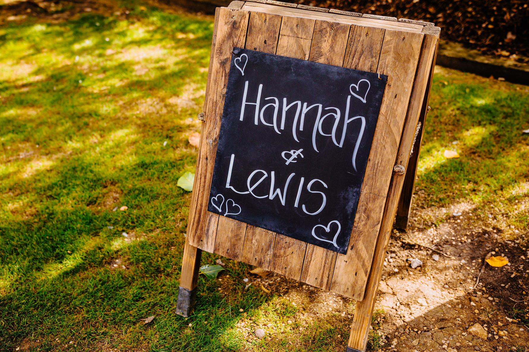 a sign at a wedding