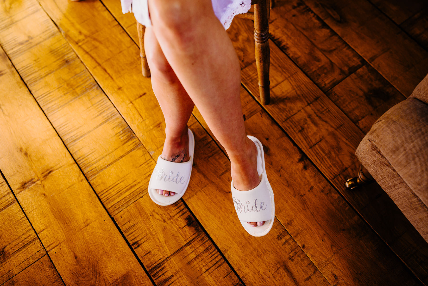 the brides slippers