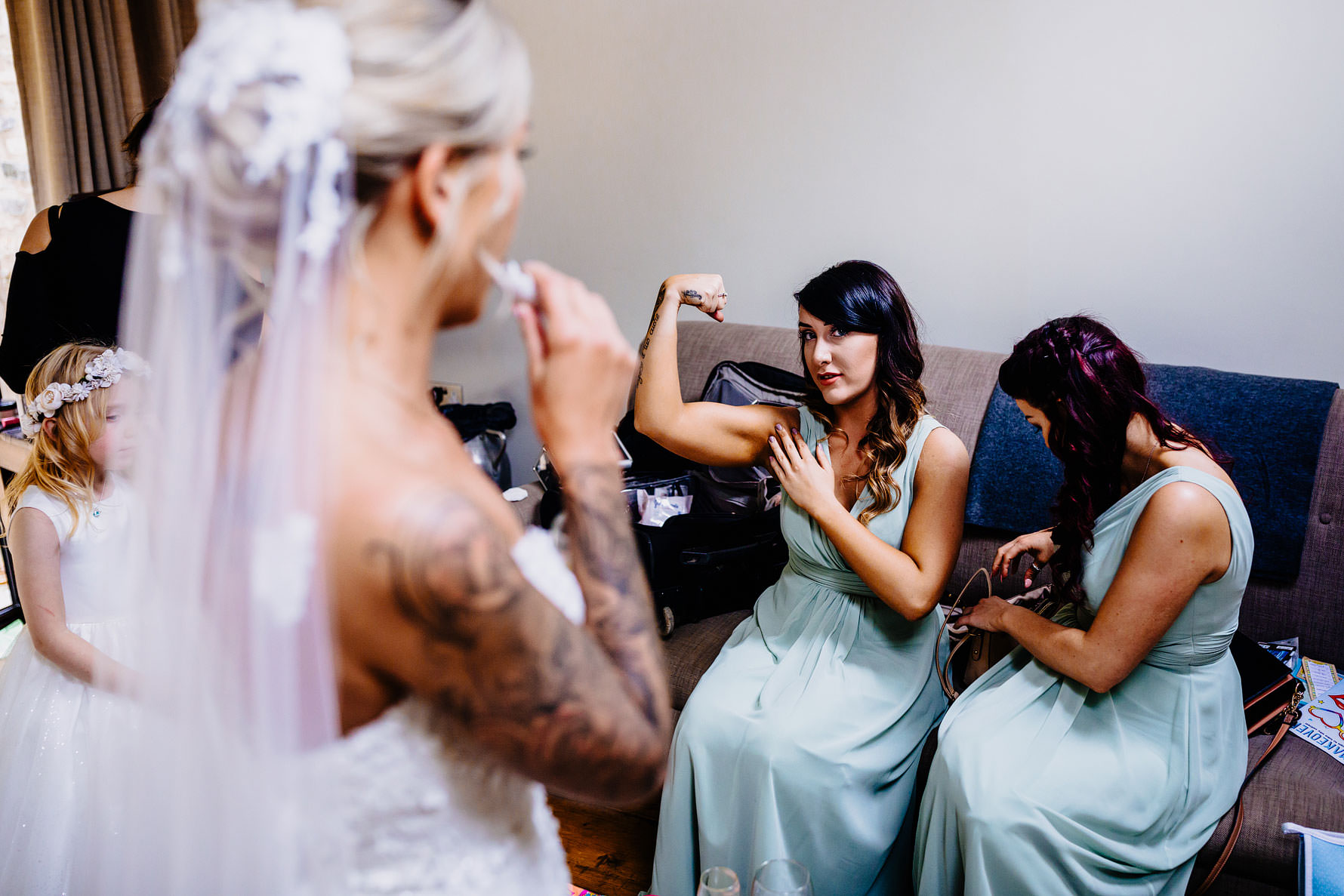 a fun image of a bridesmaid