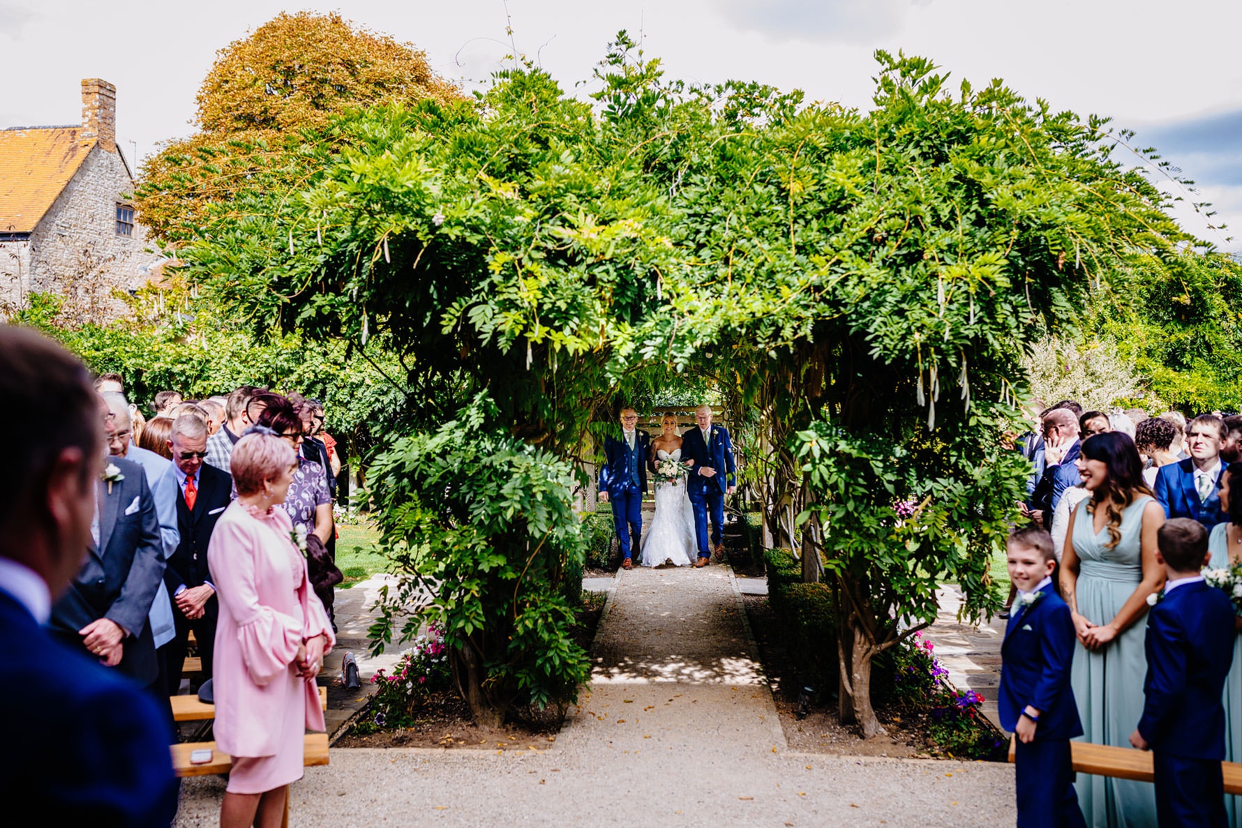 a bride walking down the aisle