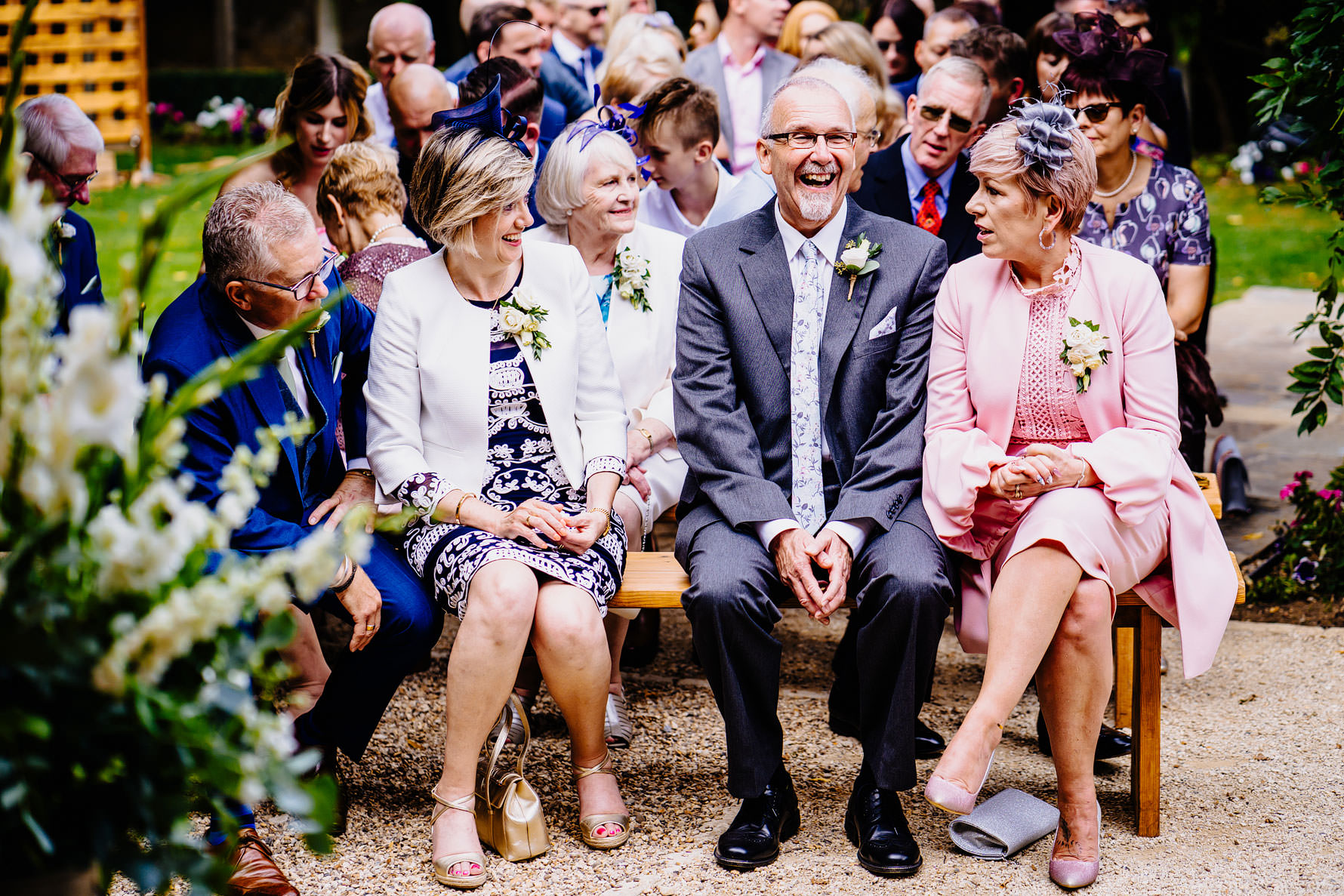 happy parents at a wedding