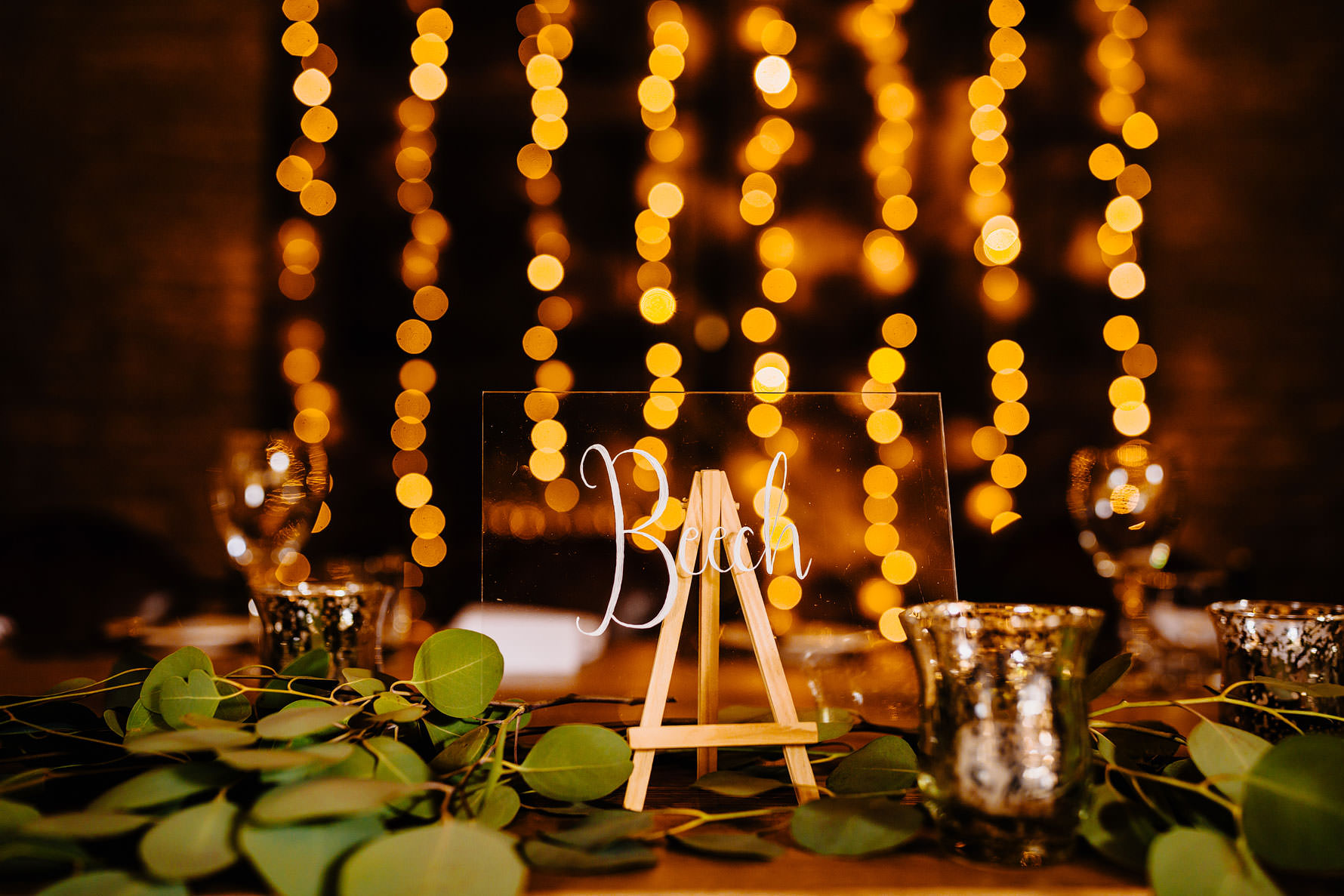 table names with fairy lights