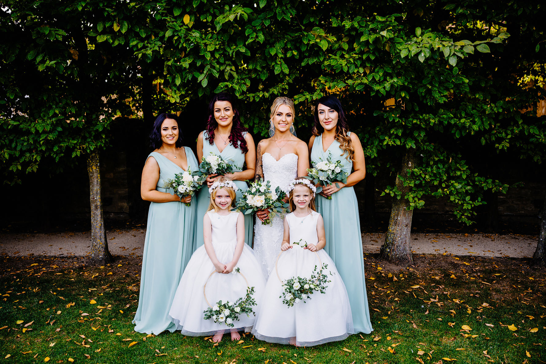 bridesmaids and flower girls