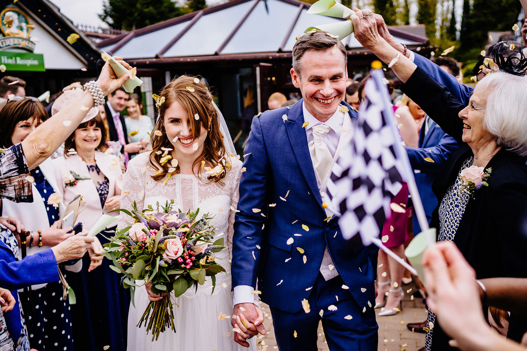 a confetti photograph at a wedding