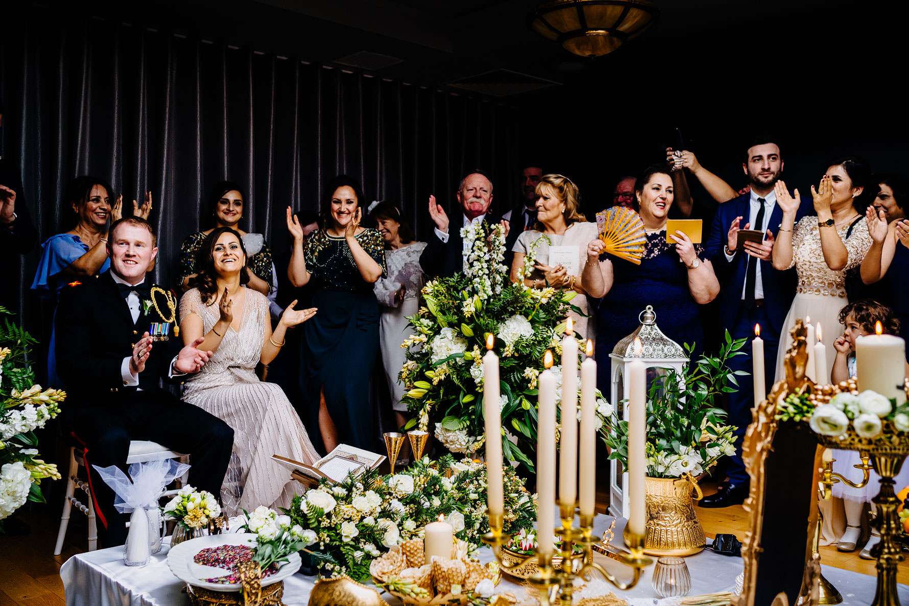 clapping and fun at a wedding