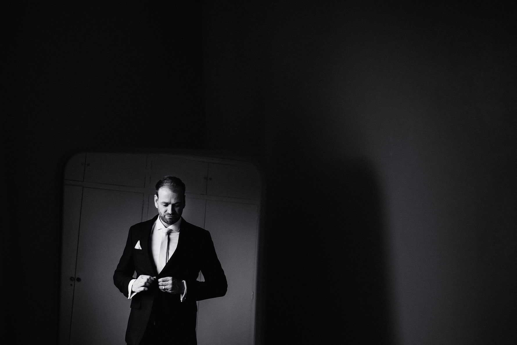 a groom prepares for his wedding