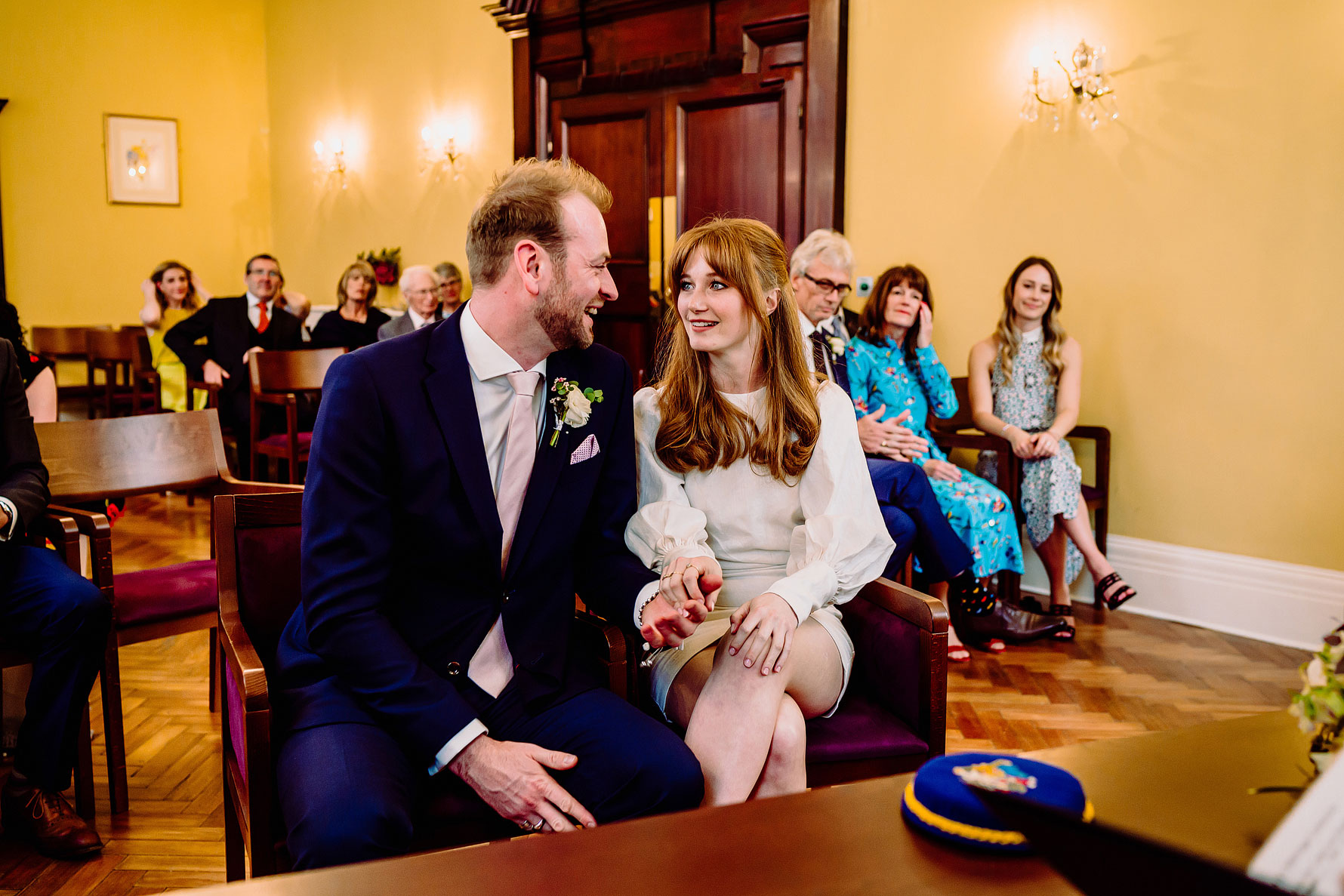 a happy bride and groom