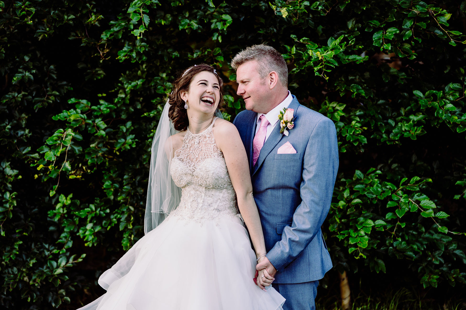 a bride and groom enjoy a special moment at their wedding