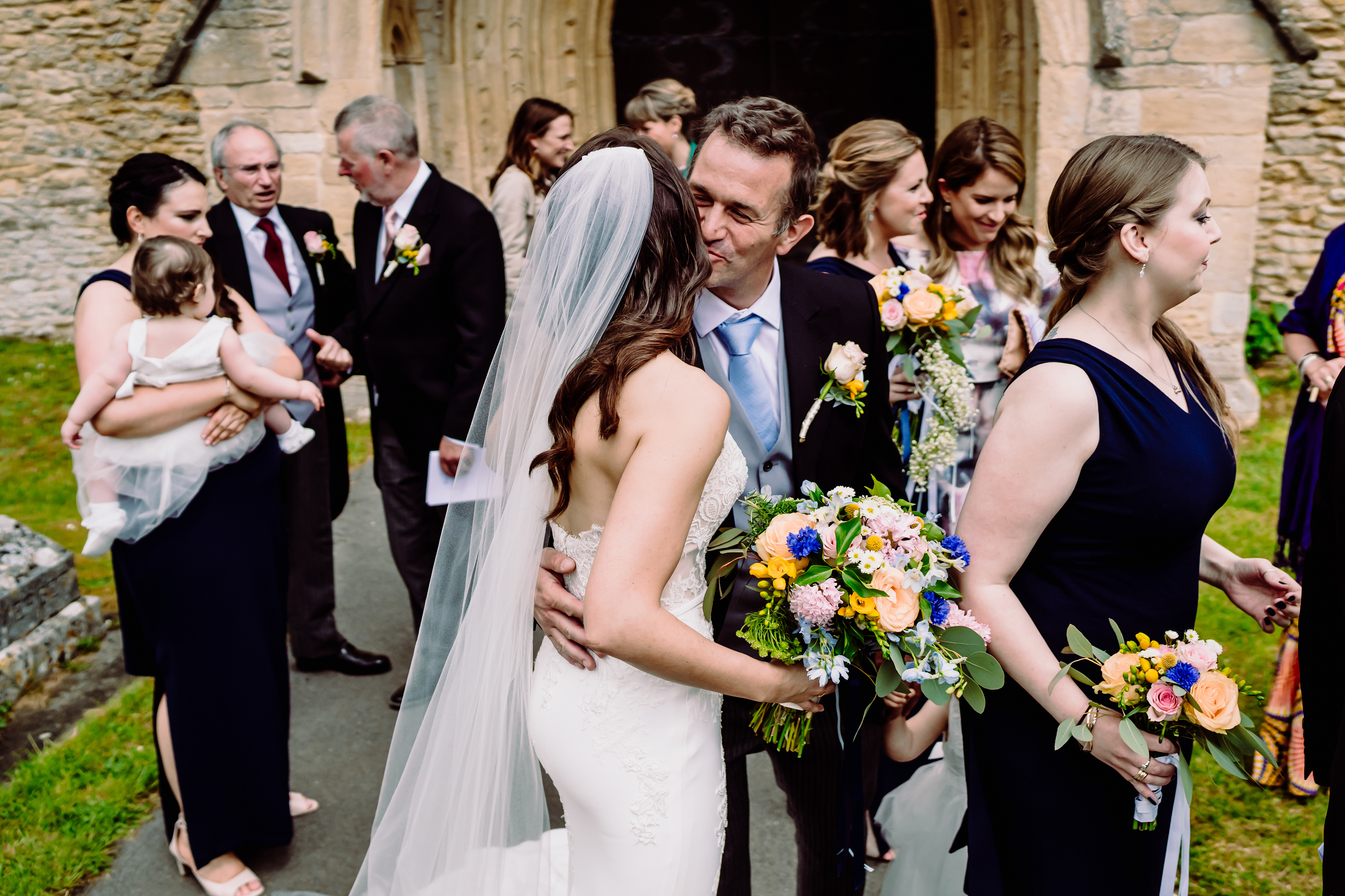 friends congratulate a bride