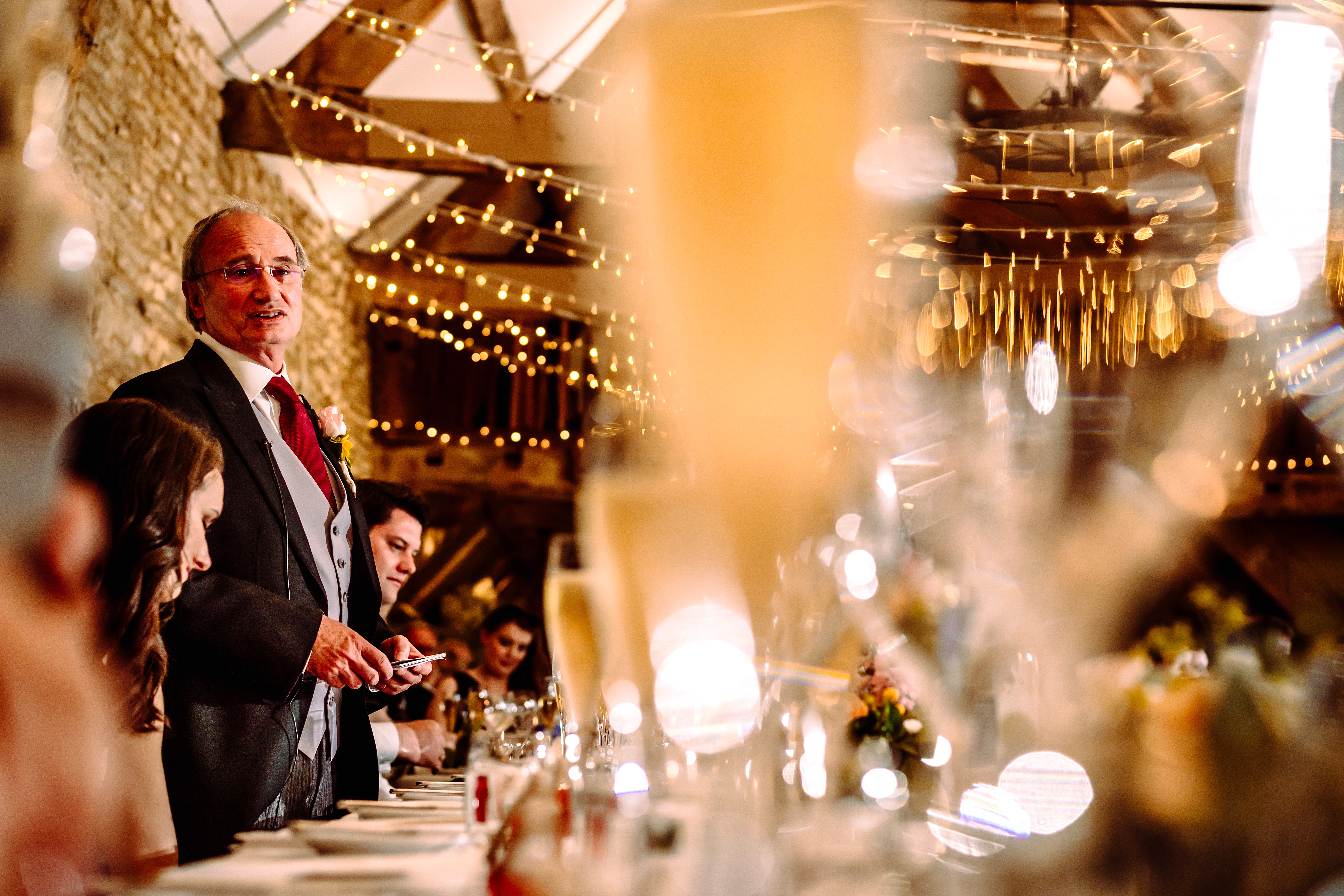 the father of the bride doing his speech