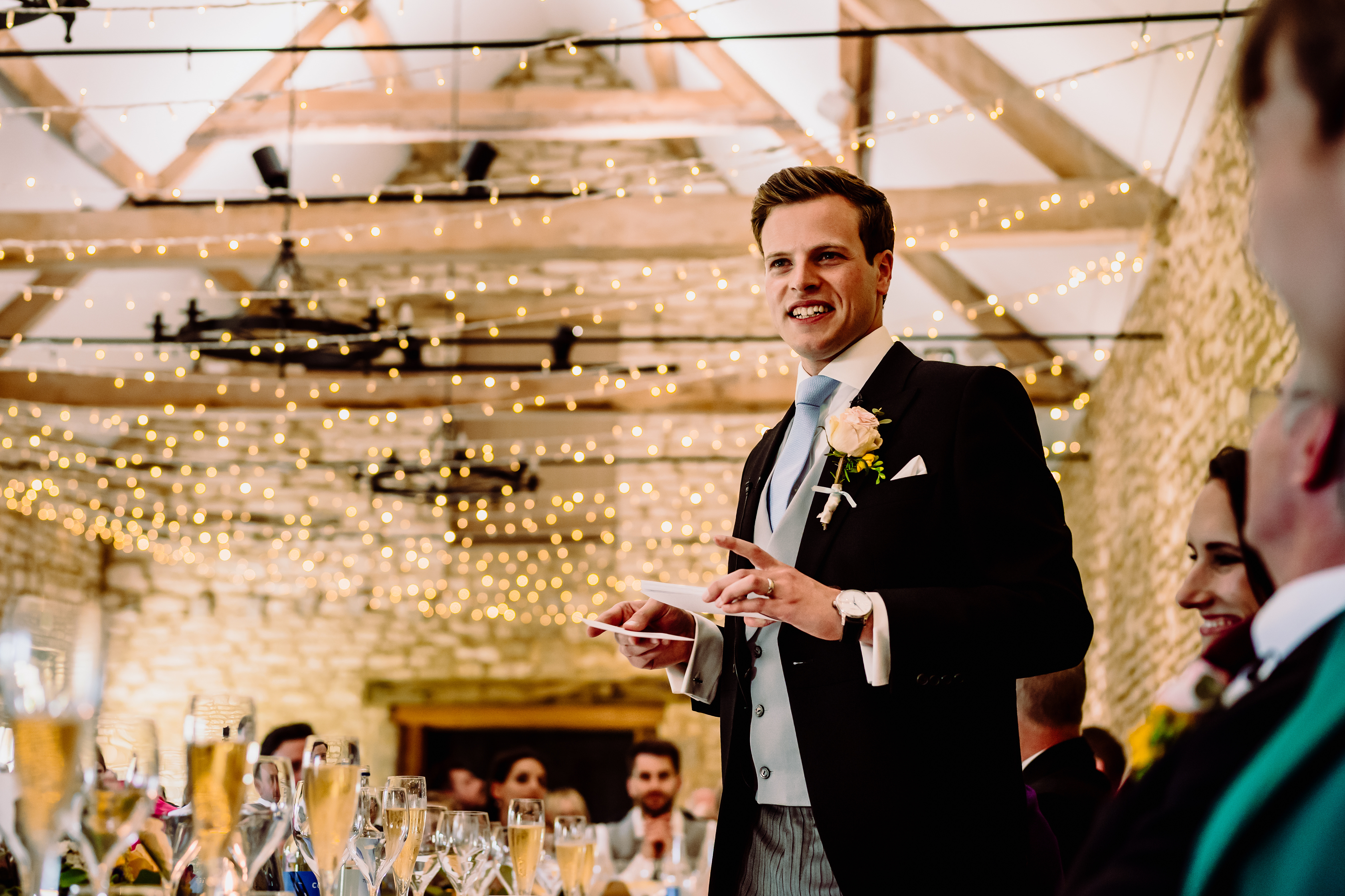 a groom delivering his speech