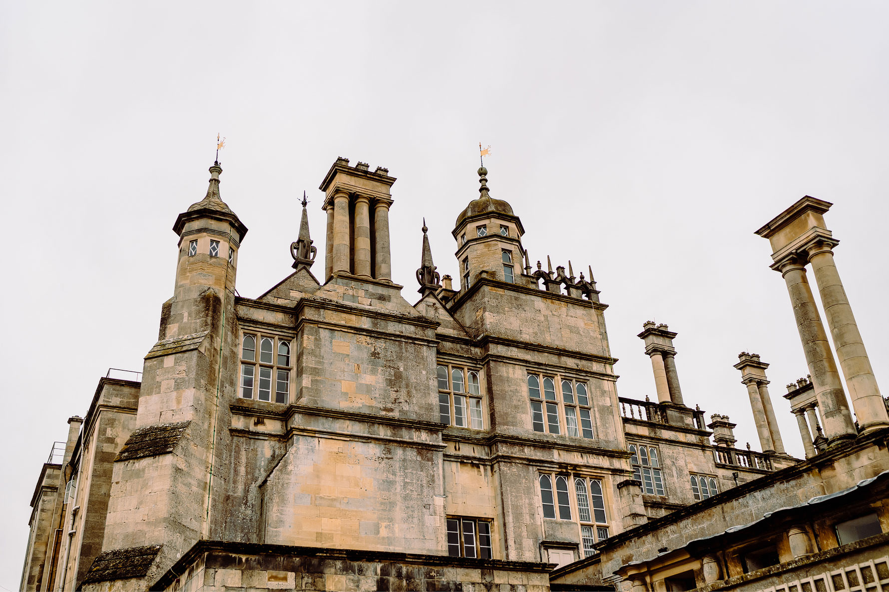 a detail of burghley house