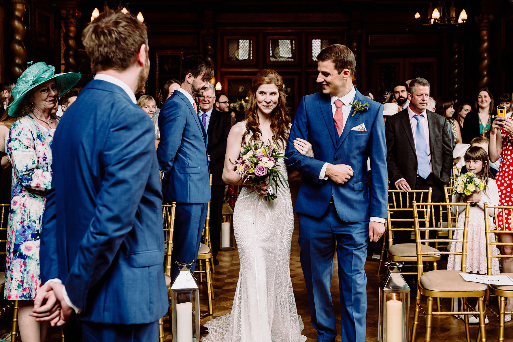 a bride and groom see one another for the first time