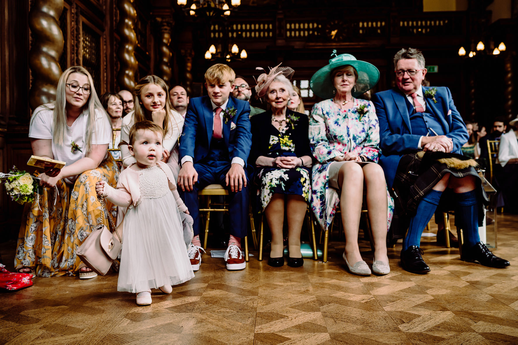 a flower girl producing a great moment