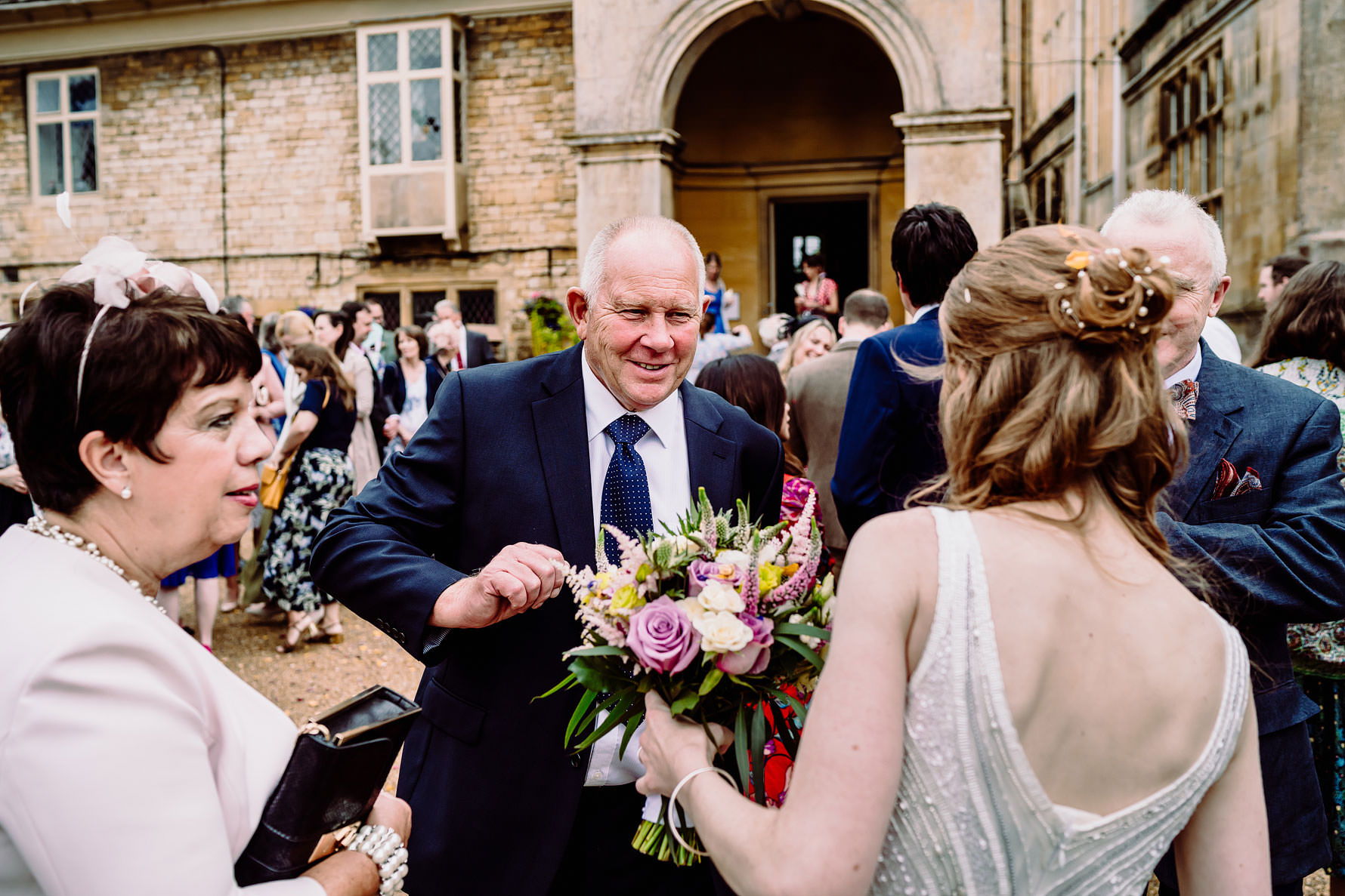 a excited wedding guest