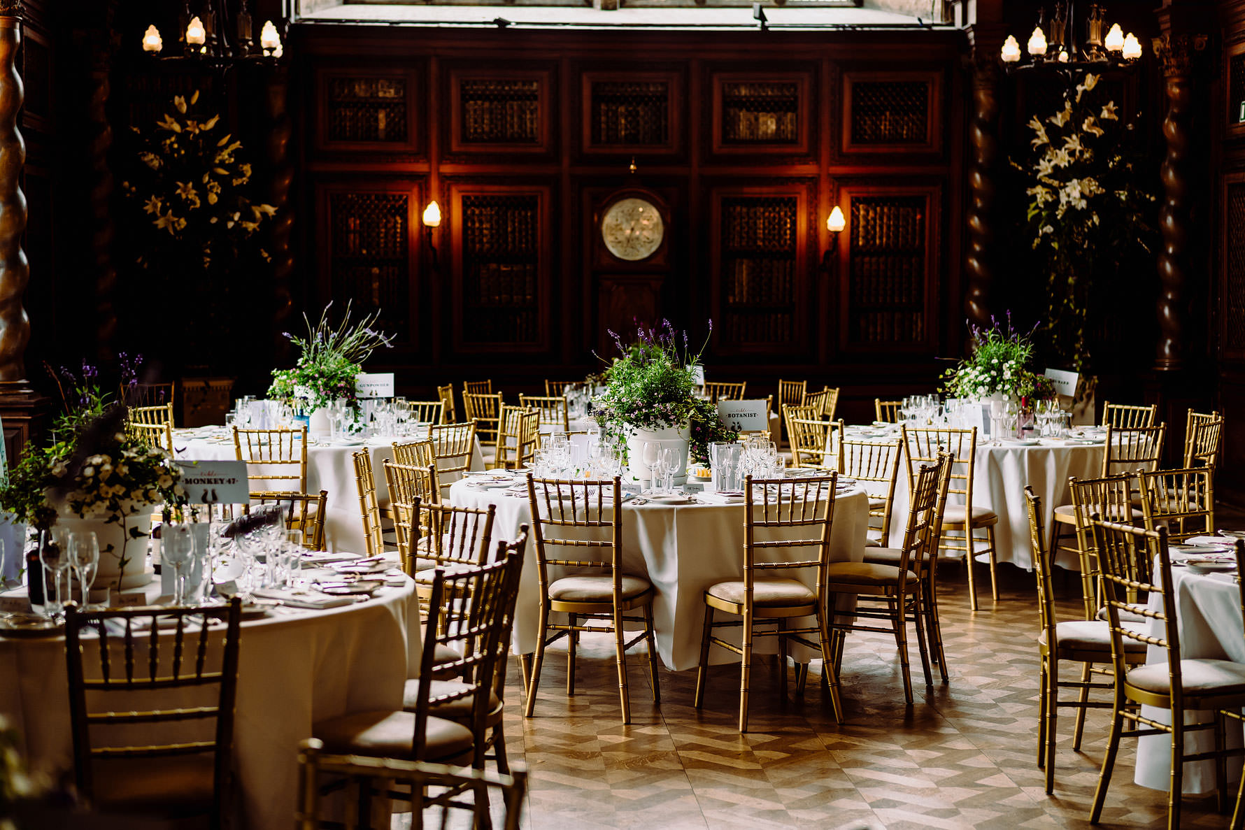 the wedding breakfast room at Burghley
