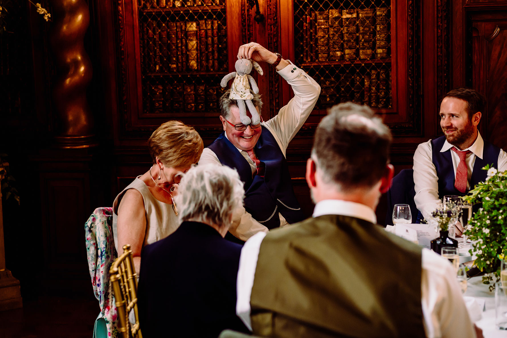 the father of the bride having fun